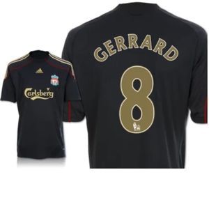 adidas Black and Gold Liverpool #8 Football Jersey